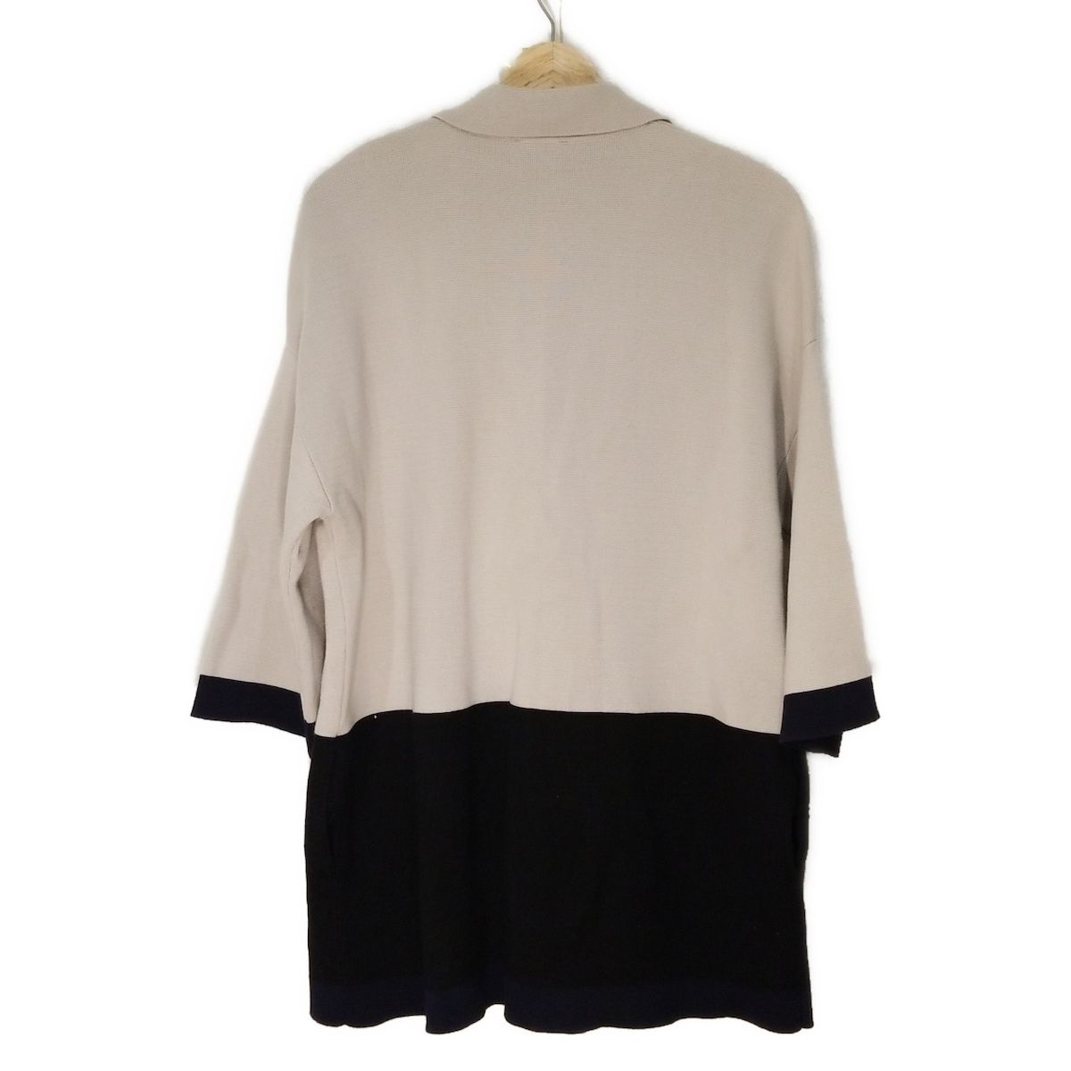 ARMANIJEANS アルマーニジーンズ コート サイズXS レディース - グレーベージュ×ダークネイビー 長袖 ニット 秋 冬