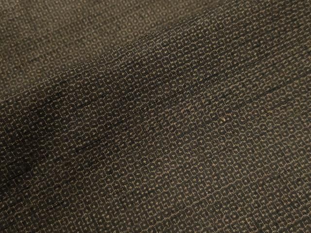 平和屋着物○男性 結城紬 アンサンブル 100亀甲 総詰め 正絹 逸品  