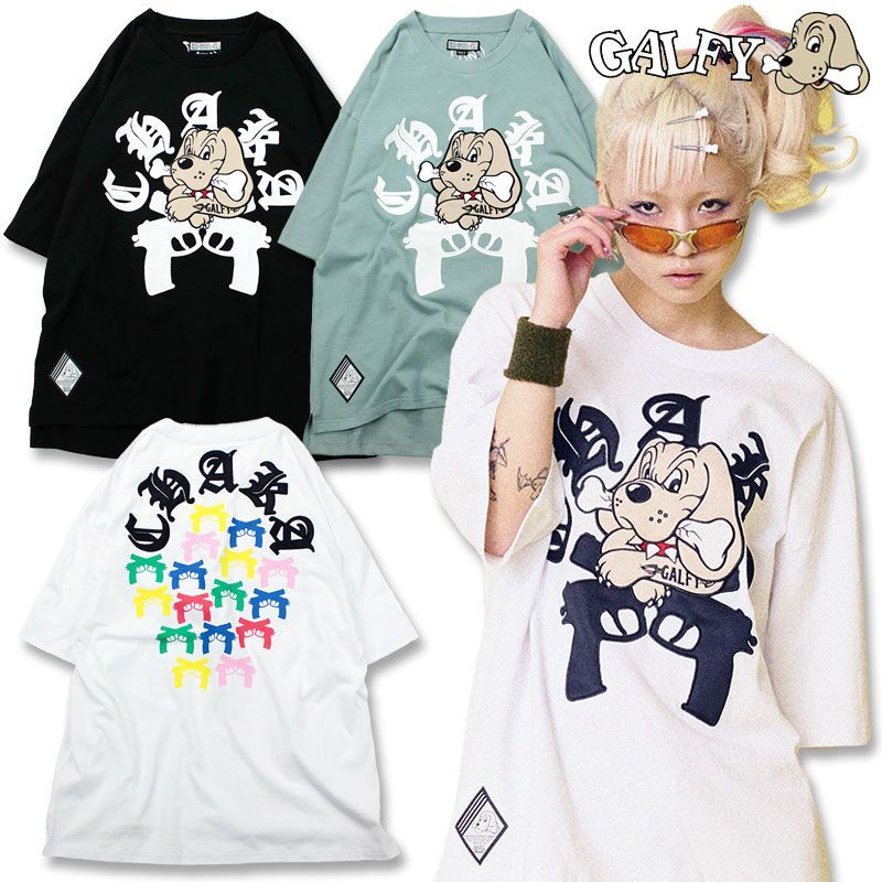 ガルフィー 半袖Tシャツ チャカパッチ Tee GALFY 132011 白 黒