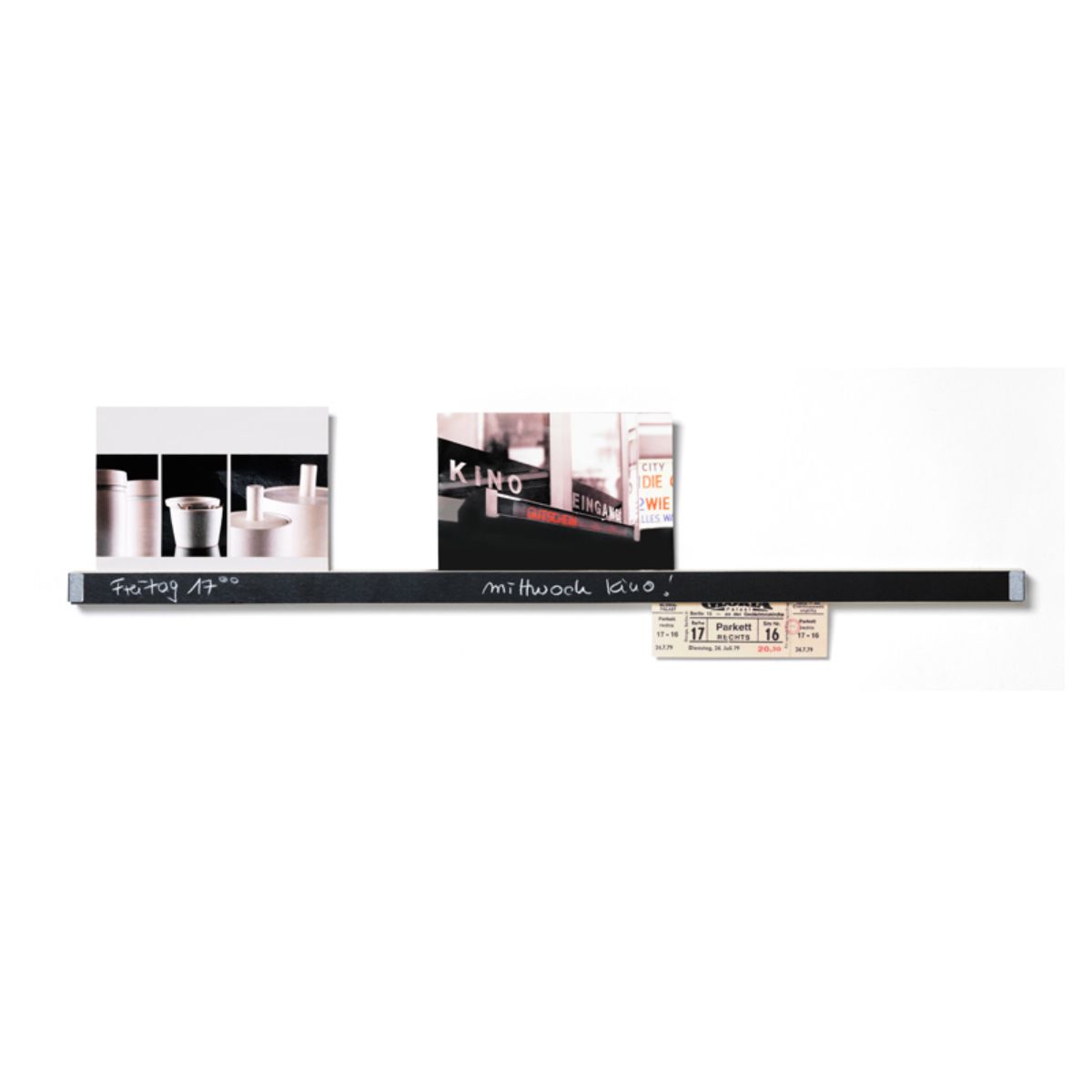 壁掛け 収納 サイドバイサイド Clip Rail 60cm 棚 クリップ （ クリップレール 飾る 挟む ディスプレイ 木製 ポスターハンガー ポストカード 写真 壁面収納 フォト カード 見せる収納 壁 メモ書き 白ペン付属 おしゃれ インテリア ）