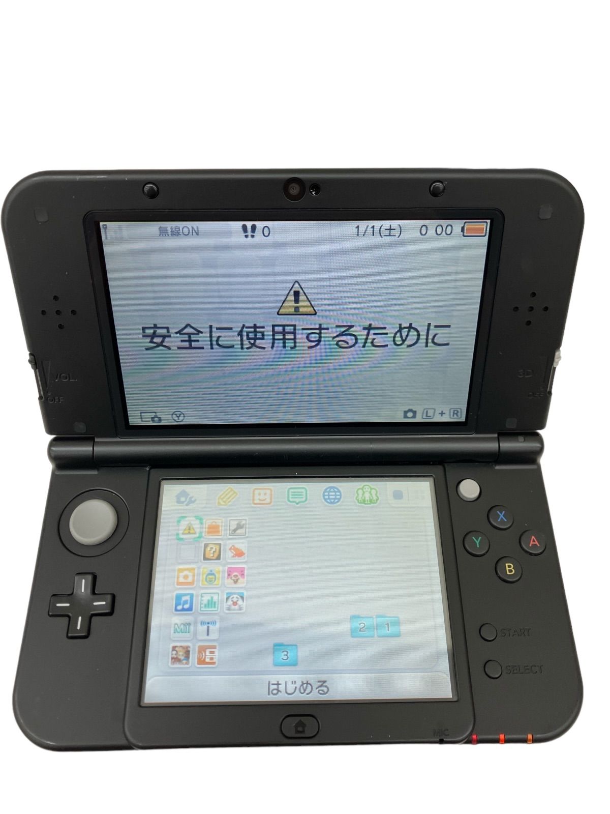 186000 浜ya13 New Nintendo 3DS LL  ソルガレオ・ルナアーラ(ブラック）　動作品