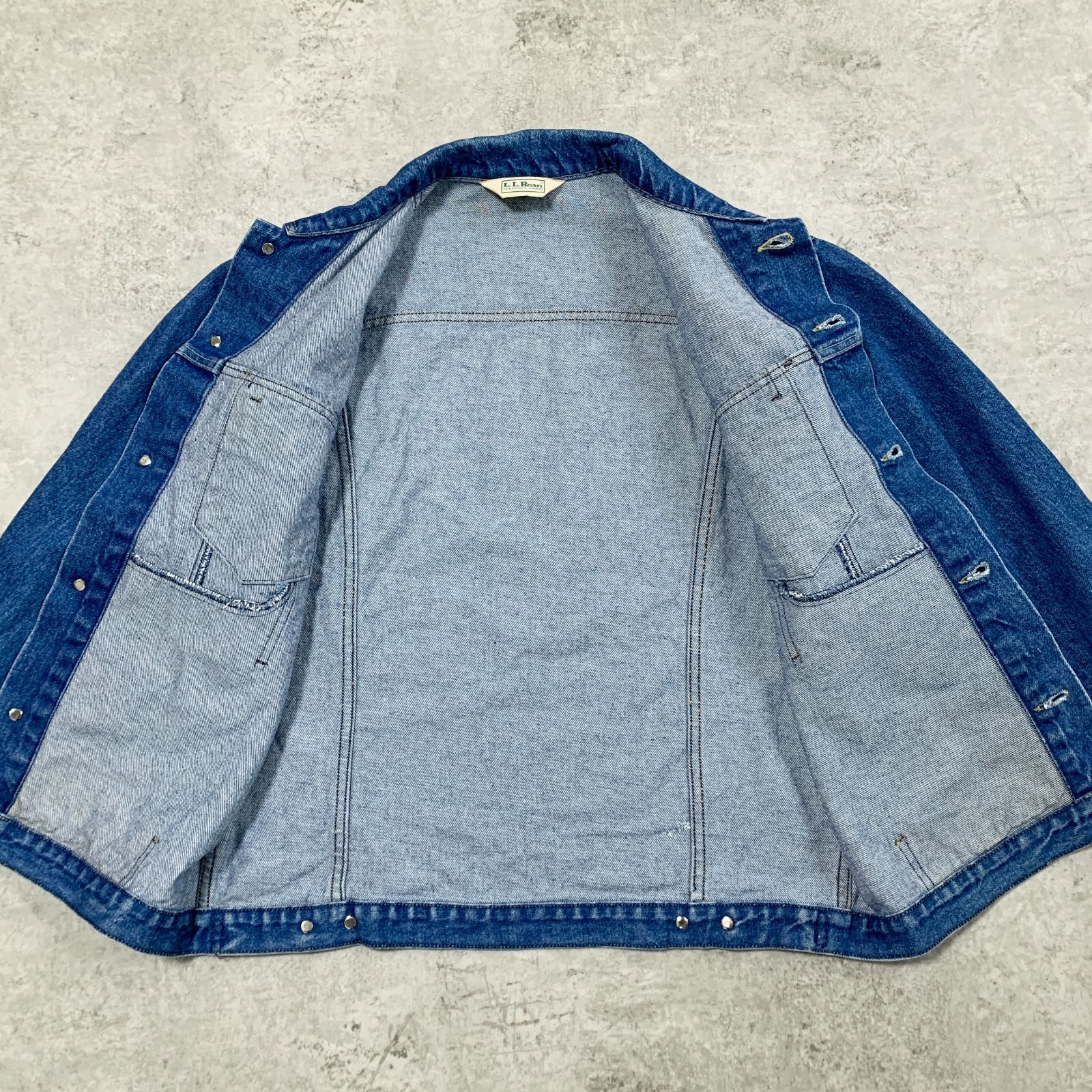 【貴重】USA製80s L.L.Beanエルエルビーン デニム ジャケット USA製 80s L.L.Bean Denim Jacket 薄青 46-LONG エルエルビーン