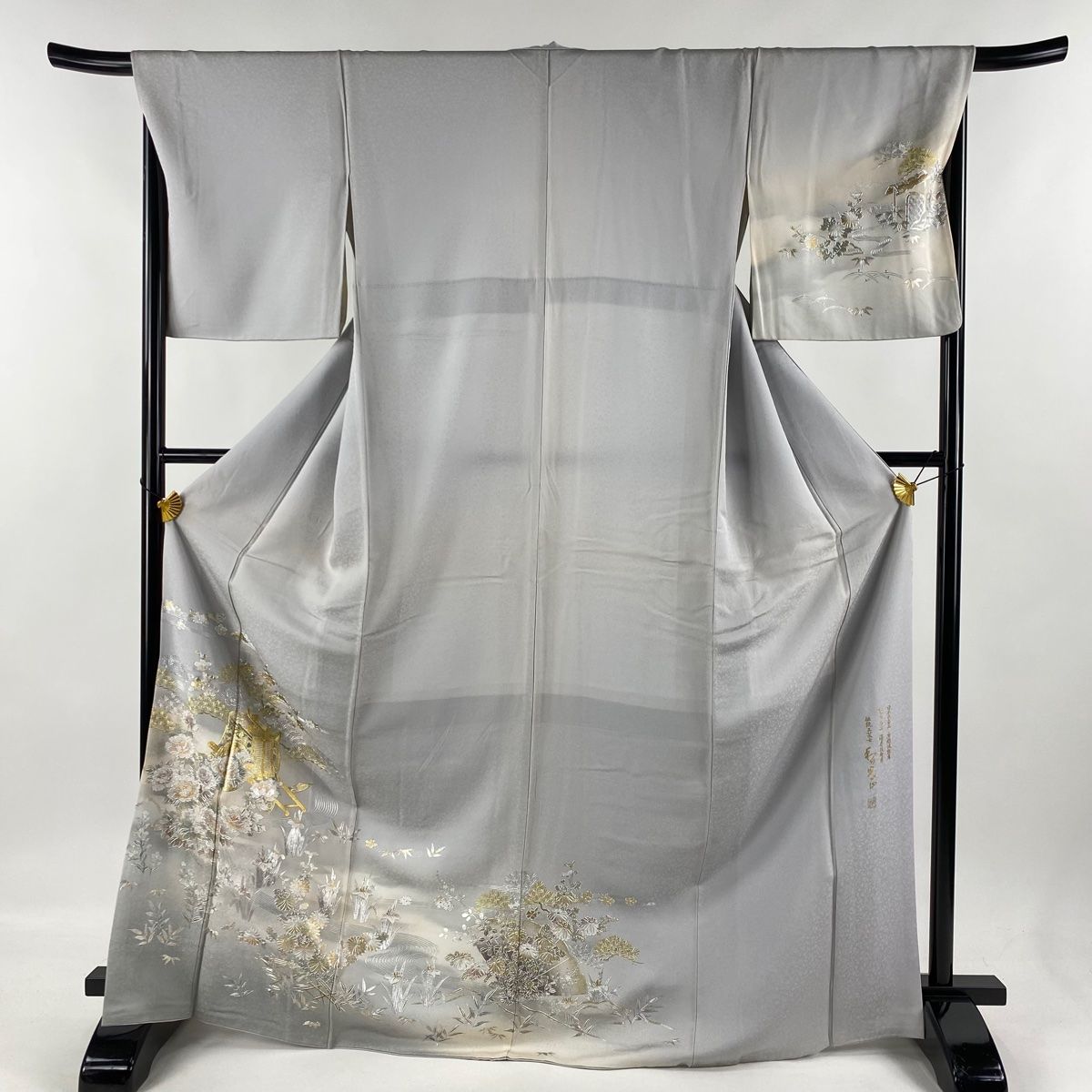 訪問着 身丈170.5cm 裄丈66.5cm M 袷 和田光正 落款 御所車 松竹梅  