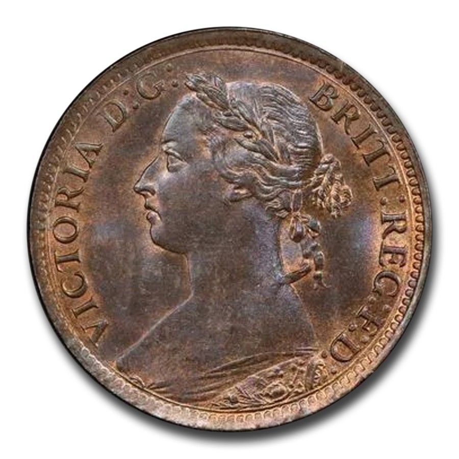 1894 Great Britain Farthing Victoria MS-65 PCGS Brown