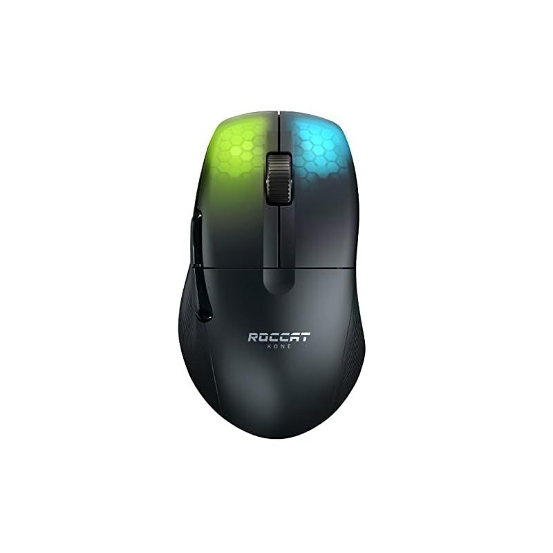 ROCCAT ゲーミングマウス Kone Pro Air ワイヤレス 2.4GHz|Bluetooth ブラック|黒 光学式|19K|オプティカルスイッチ|サイドボタン|軽量75g|PTFE|Reflex|RGB ドイツデザイン