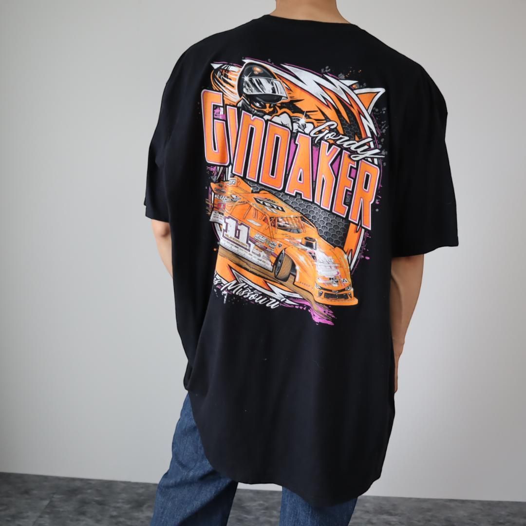 【GILDAN】スポーツカー 両面プリント 黒 Tシャツ オーバーサイズ 3XL