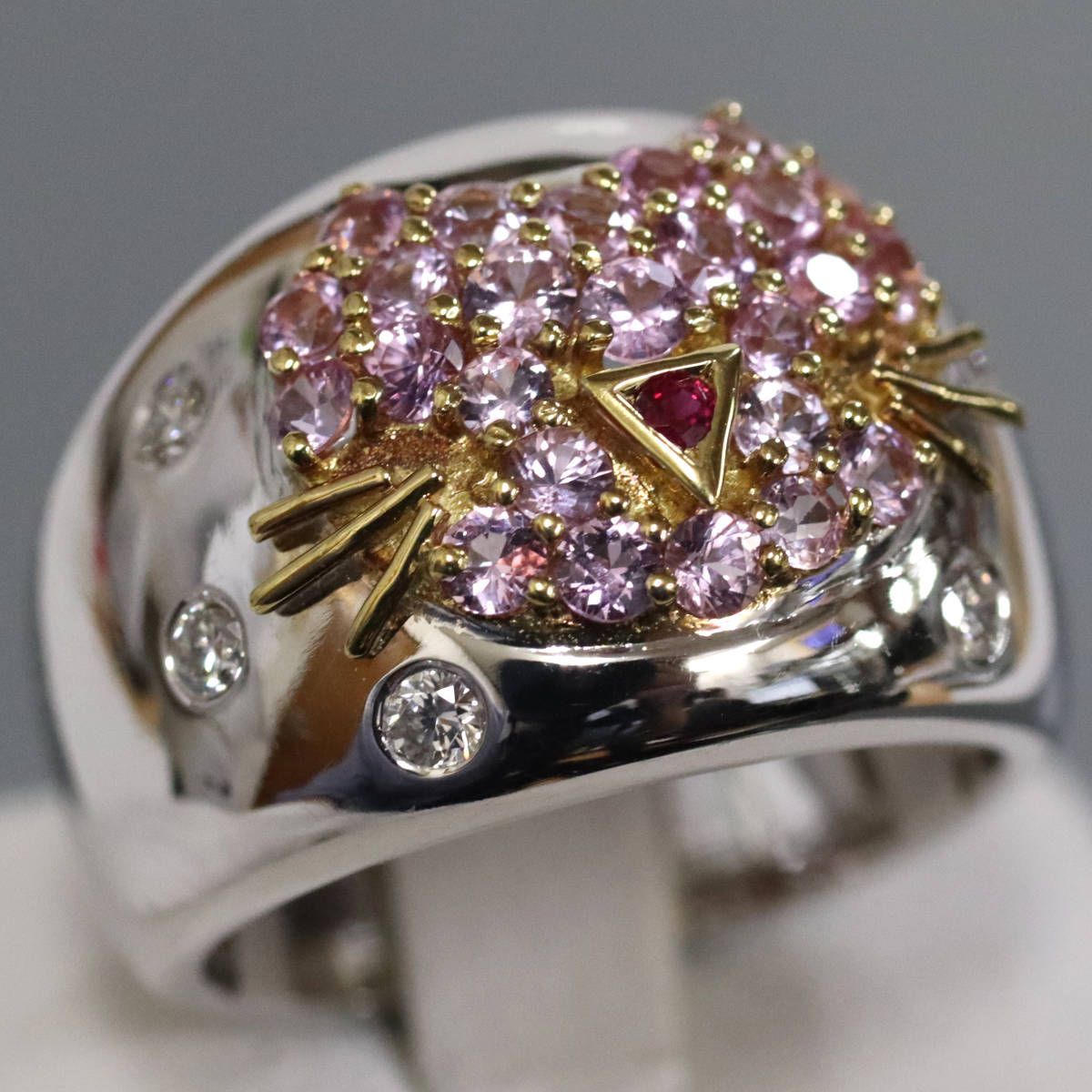 ポンテヴェキオ 750 ピンクサファイア 難けれ ダイヤモンド リング 18 