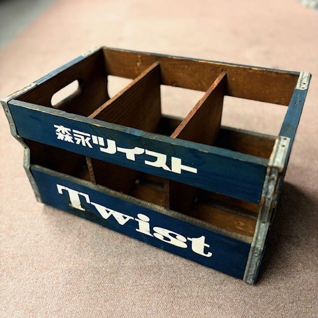 森永Twist 木製 配達箱 瓶 昭和 レトロ 41.5x26.5x22.5 07030202 15