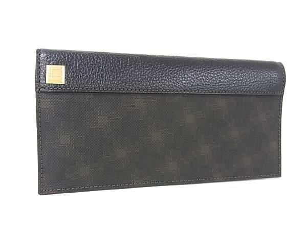 dunhill ダンヒル ディーエイト PVC×レザー 二つ折り 財布 ウォレット 小銭入れ 札入れ ダークブラウン系 FG6841