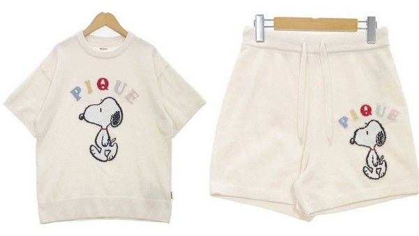 gelato pique 23SS JQD セットアップ ルームウェア パジャマ PEANUTS スヌーピー ジェラートピケ 上下 IL15428