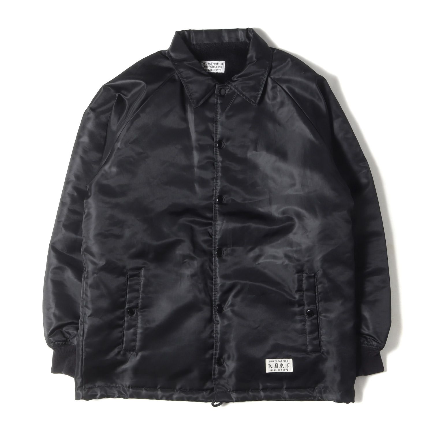 WACKO MARIA ワコマリア ジャケット サイズ:L バックロゴ 裏ボア コーチジャケット BOA COACH JACKET ブラック 黒  アウター ブルゾン 上着【メンズ】 - メルカリ