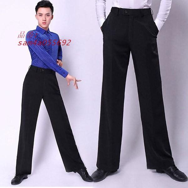 ダンスズボン ダンスウェア 社交ダンス ボメンズ ダンス衣装 ストレートズボン ポケット付き 練習着 ラテン チャチャチャ 競技着 演出着 am4a055692