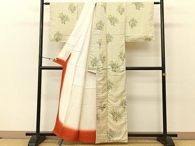 平和屋着物○上質な小紋 花間道 正絹 逸品 AABA3828ph