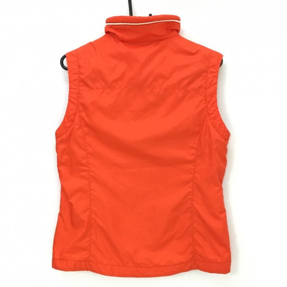 美品】シェルボ アウターベスト オレンジ ロゴ刺しゅう 裏起毛