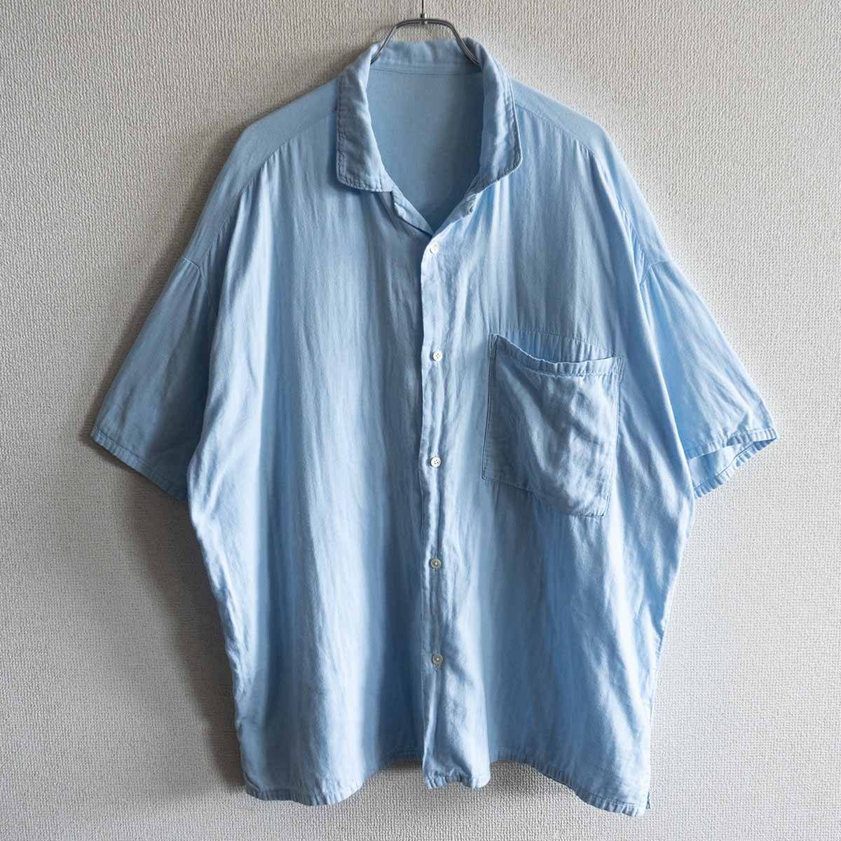 PORTER CLASSIC SUVIN GOLD GAUZE SHORT SLEEVE SHIRT XL オープンカラー ガーゼシャツ ポータークラシック 25100003