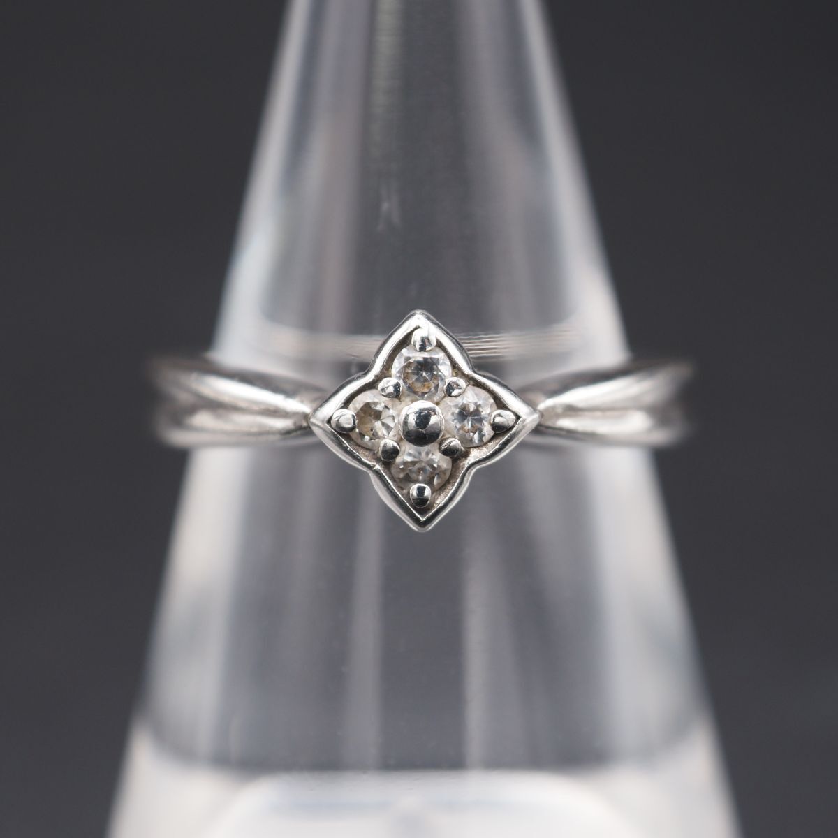 G735 ダイヤモンド風 SILVER刻印 リング デザイン シルバー 指輪