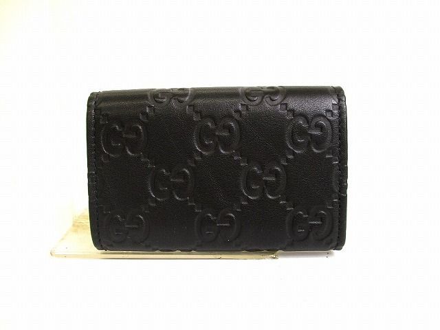 グッチ GUCCI GG シマ レザー インターロッキングG 6連 キーケース
