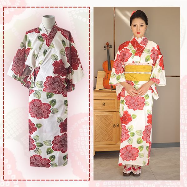 浴衣帯セット 二部式浴衣 2点セット 花見 花火大会 花草 ピンク 夏祭り 二部式浴衣 百合柄 二部式 浴衣 2点セット 浴衣帯セット 花見