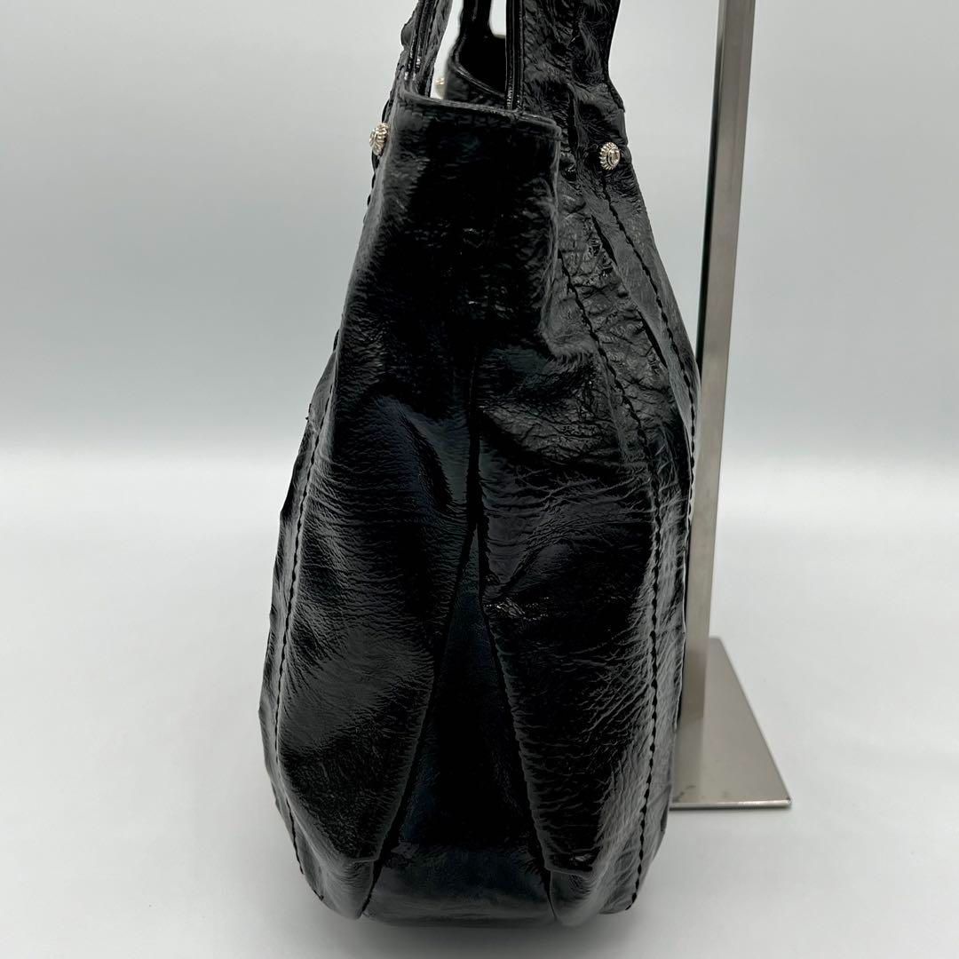 美品】SalvatoreFerragamo トートバッグ エナメル 黒色 肩掛け トート