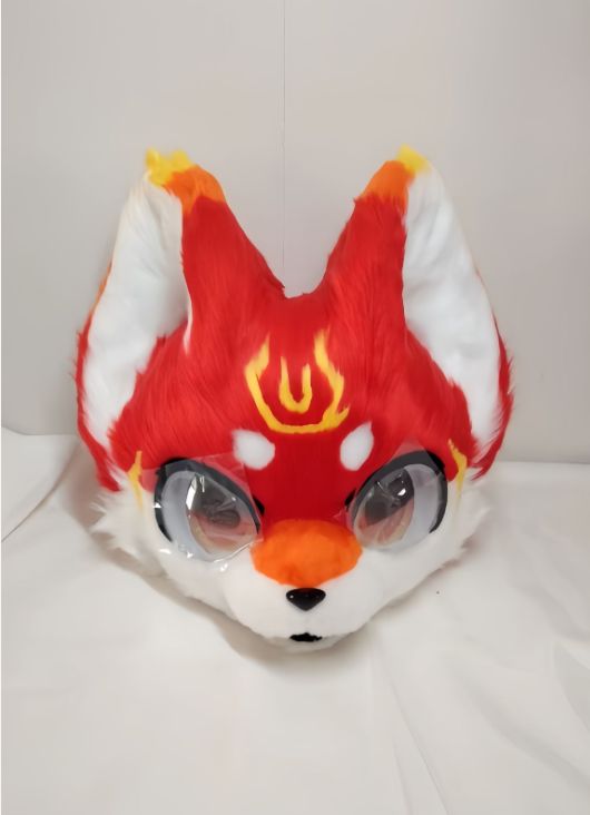 着ぐるみヘッド 犬 赤 オレンジ色 全頭ヘッド ケモノ ファースーツ ぬいぐるみ コスプレ コスチューム kigurumi