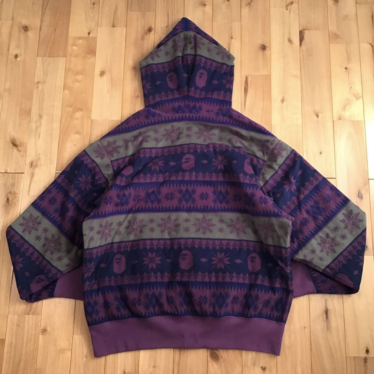 BAPE フリース フルジップ パーカー Lサイズ Purple a bathing ape 