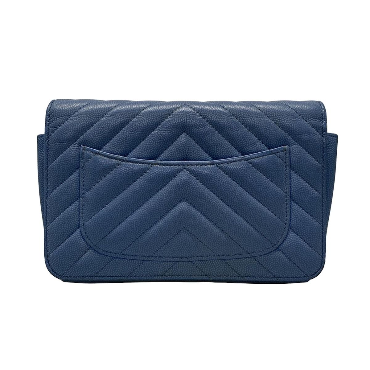 CHANEL(シャネル) 財布 Vステッチ(シェブロン) ライトブルー