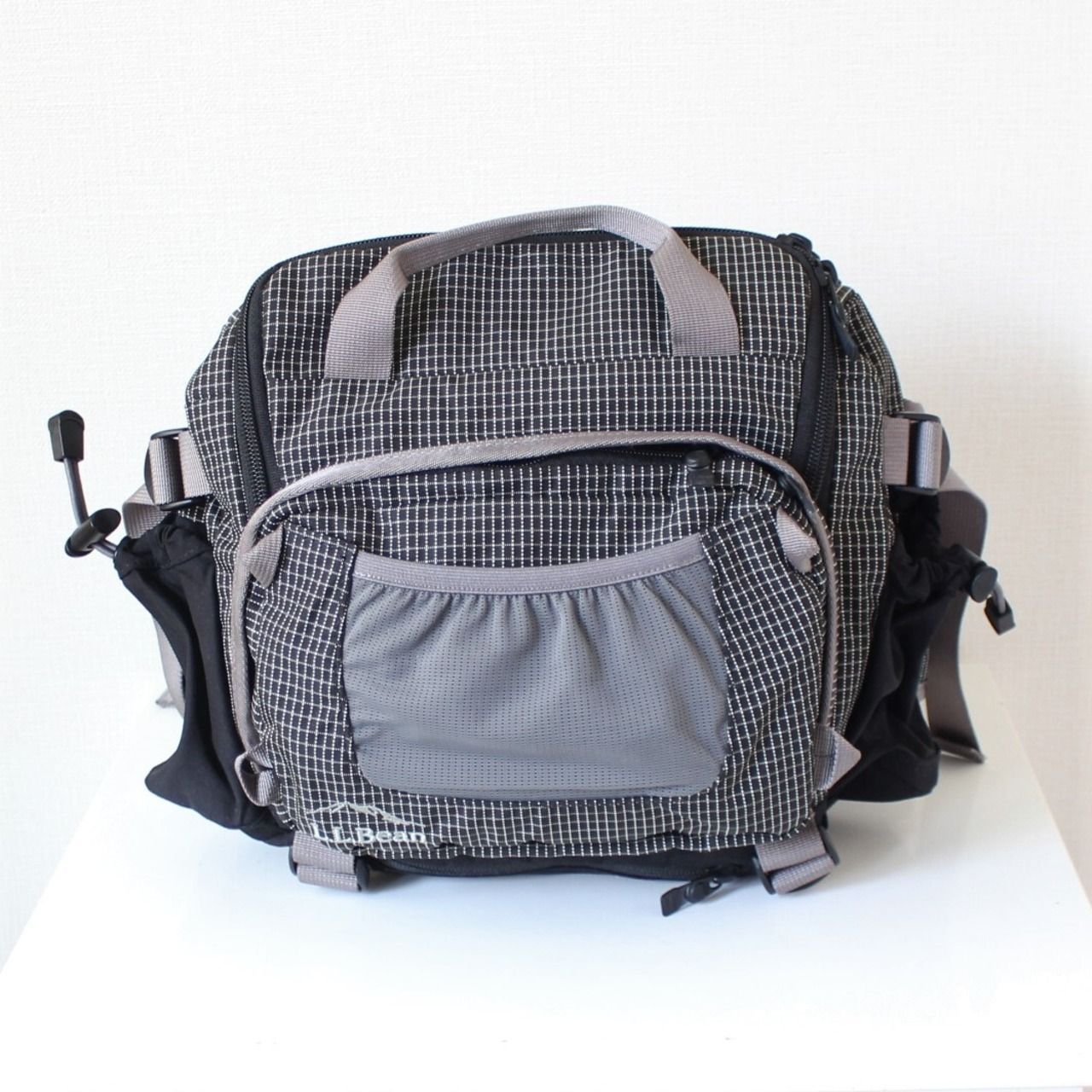 L.L.Bean エルエルビーン 3WAY ウエストバッグ 黒のグリッドチェック柄 