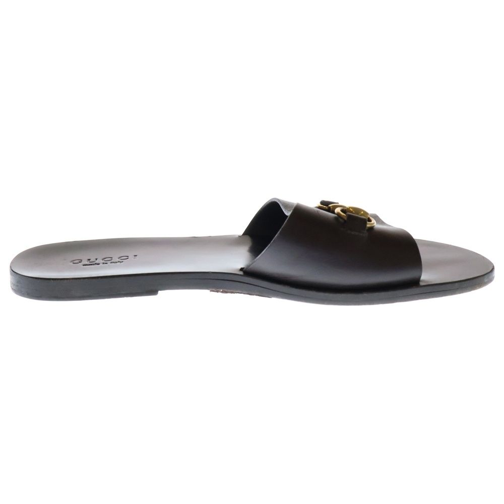 【セール】グッチ☆ホースビット レザーフラットサンダル*776648 GUCCI (グッチ) ホースビット レザーサンダル 282999 ブラウン