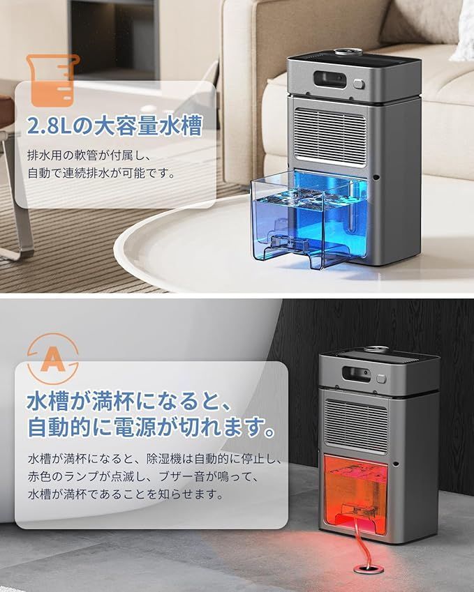 2025最新進化】除湿機 衣類乾燥機 2.8L大容量タンク 20畳対応
