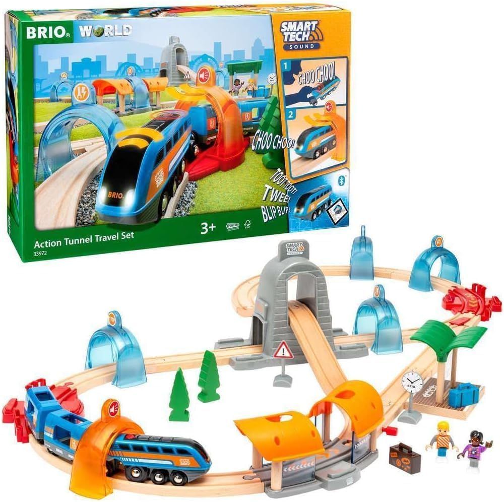 BRIO (ブリオ) スマートテックサウンド DXセット [全37ピース] 3歳~ (電動車両 電車 おもちゃ 木製 レール) 33972