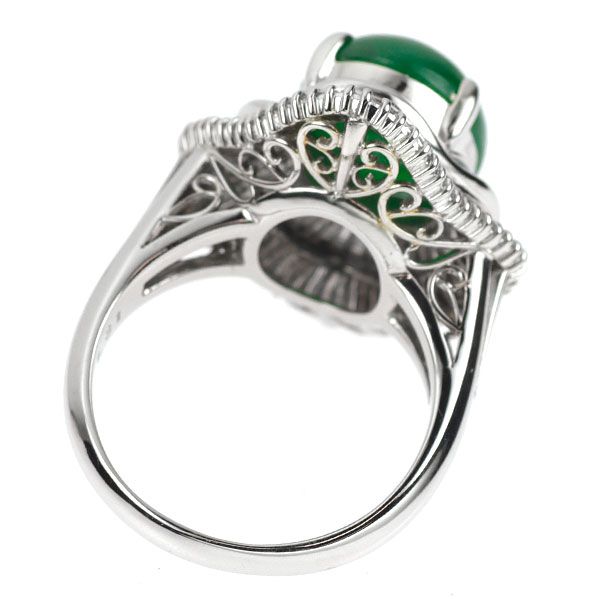 Pt900 翡翠 ダイヤモンド リング 7.04ct D1.31ct - メルカリ