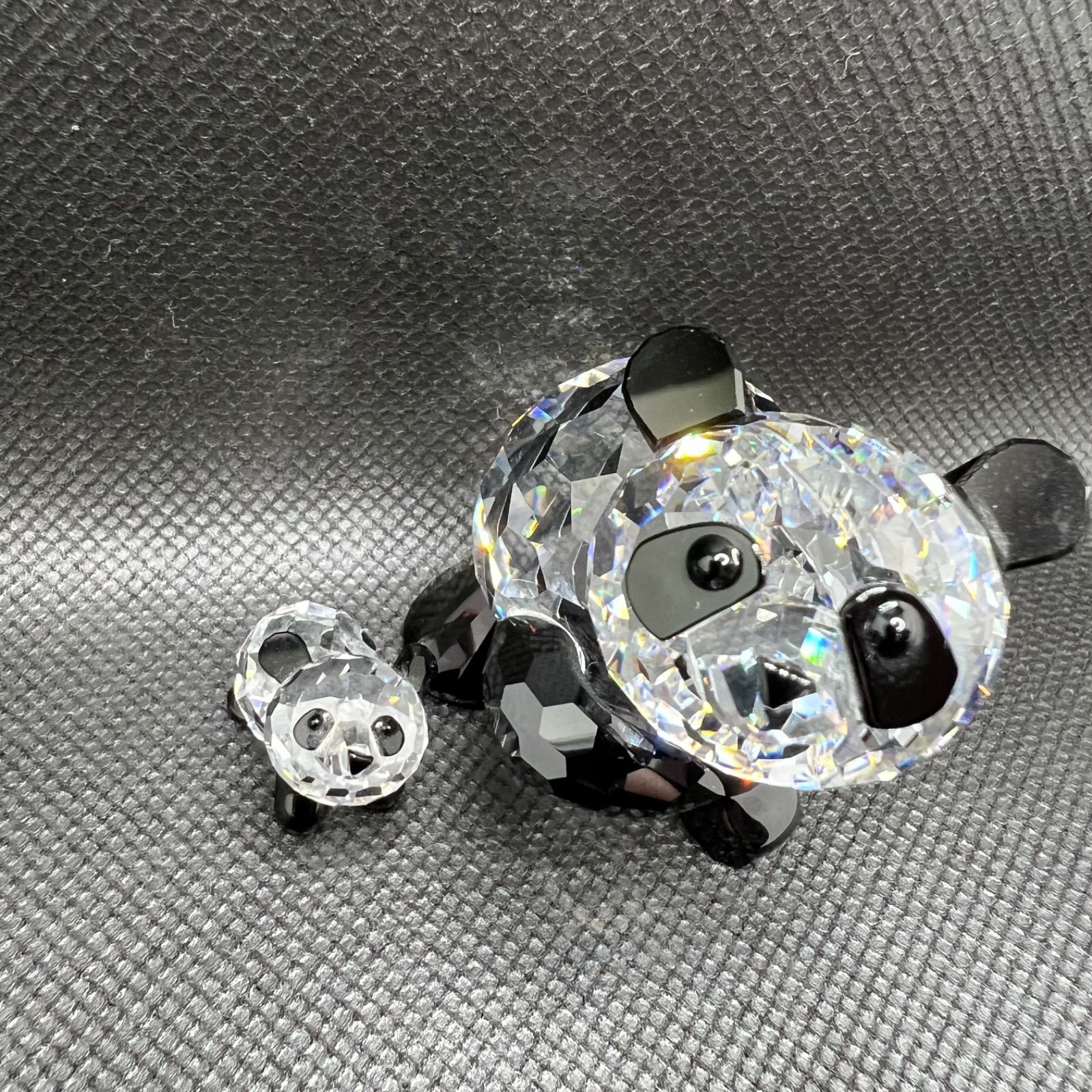 SWAROVSKI スワロフスキー クリスタル 置物 マザーパンダ 親子 パンダ