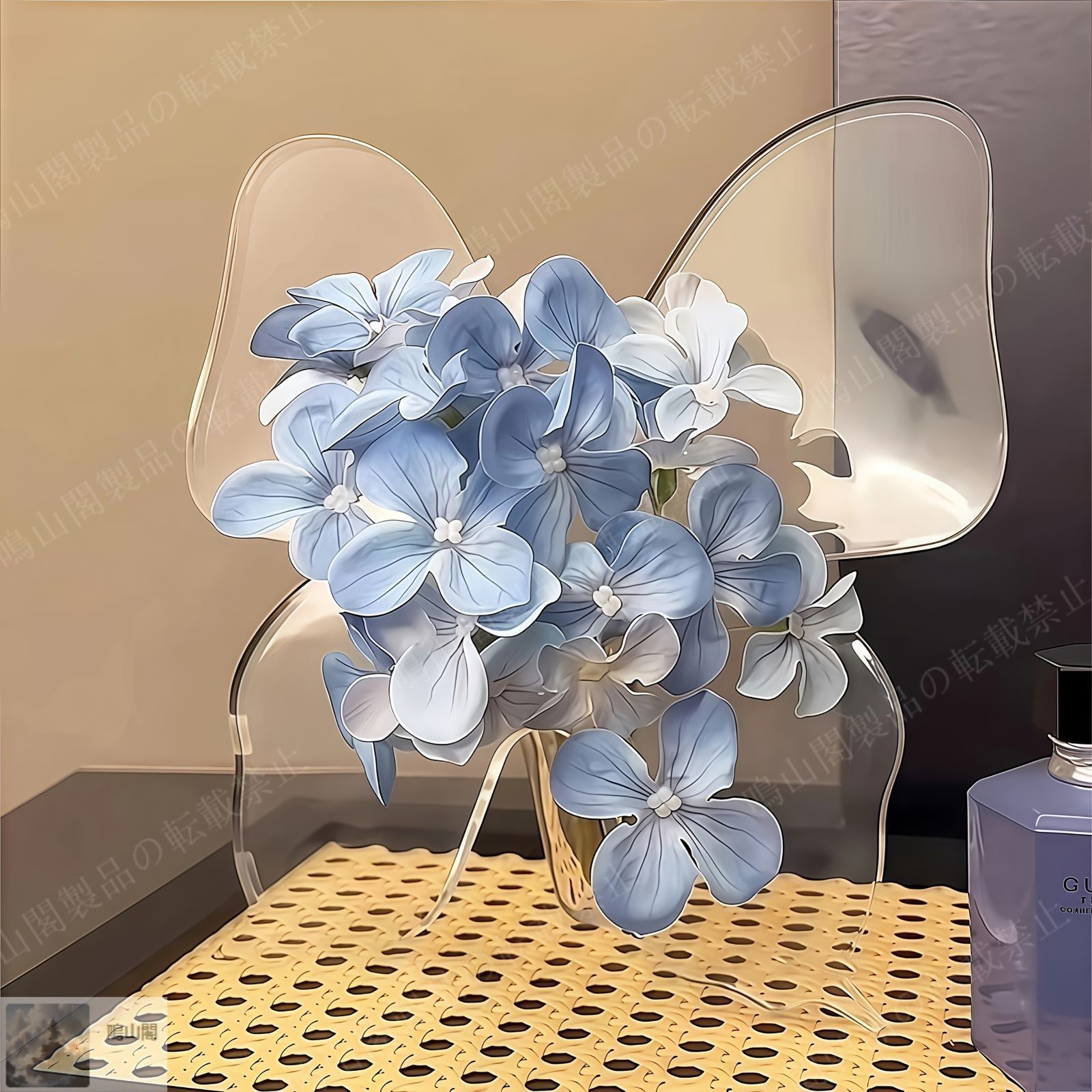 新品・未使用】 花瓶 花びん アクリル おしゃれ 一輪挿し 蝶々
