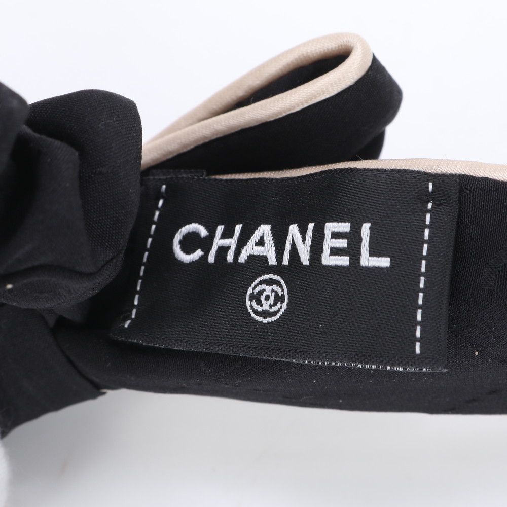 シャネル ヘアゴム リボン モチーフ シルク 100％ シュシュ ヘア ブラック 黒 レディース MKM BL21-9 DECORATOM_COM_BR