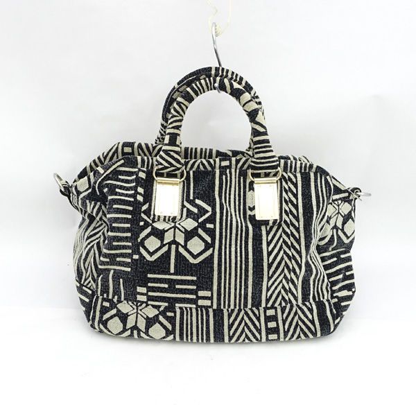 DIESEL / ディーゼル ■ショルダー　ハンドバッグ　ミニボストン　ポリエステル　ベージュ　ブラック【バッグ】 【中古】 DIESEL / ディーゼル □ショルダー ハンドバッグ ミニボストン