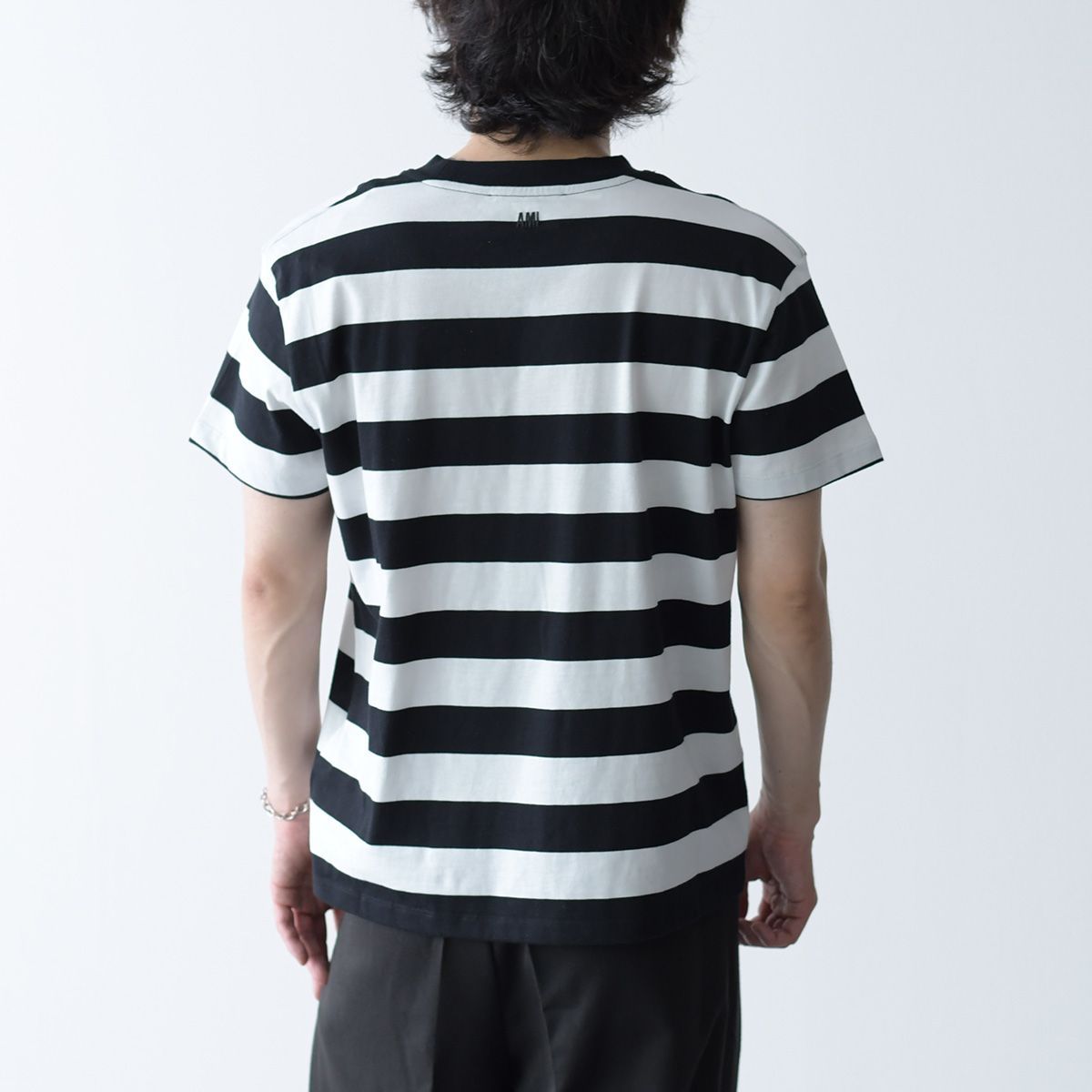 ami Paris ストライプ 半袖Tシャツ ami ストライプ Tシャツ 半袖