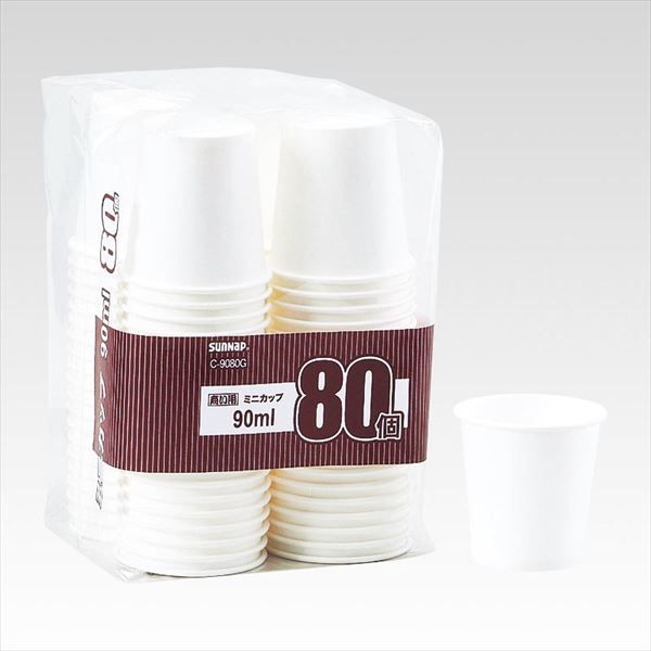 【まとめ買い-50点セット】アキナイヨウミニカップ９０ＭＬ　８０Ｐ 【 サンナップ 】 【 使い捨て食器・コップ 】
