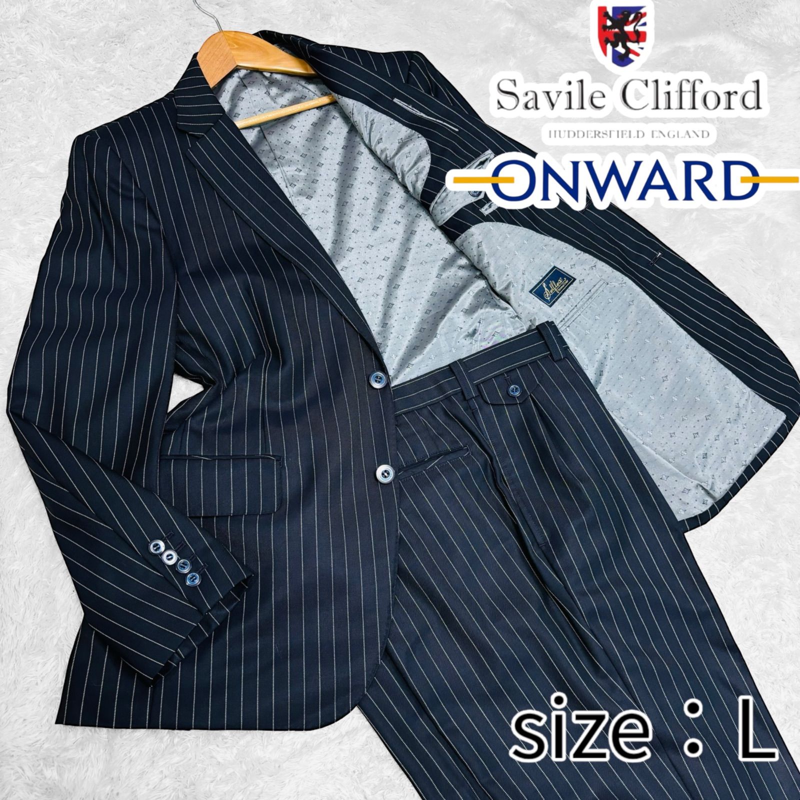 極美品 Savile Clifford サヴィル クリフォード オンワード樫山 スーツ 