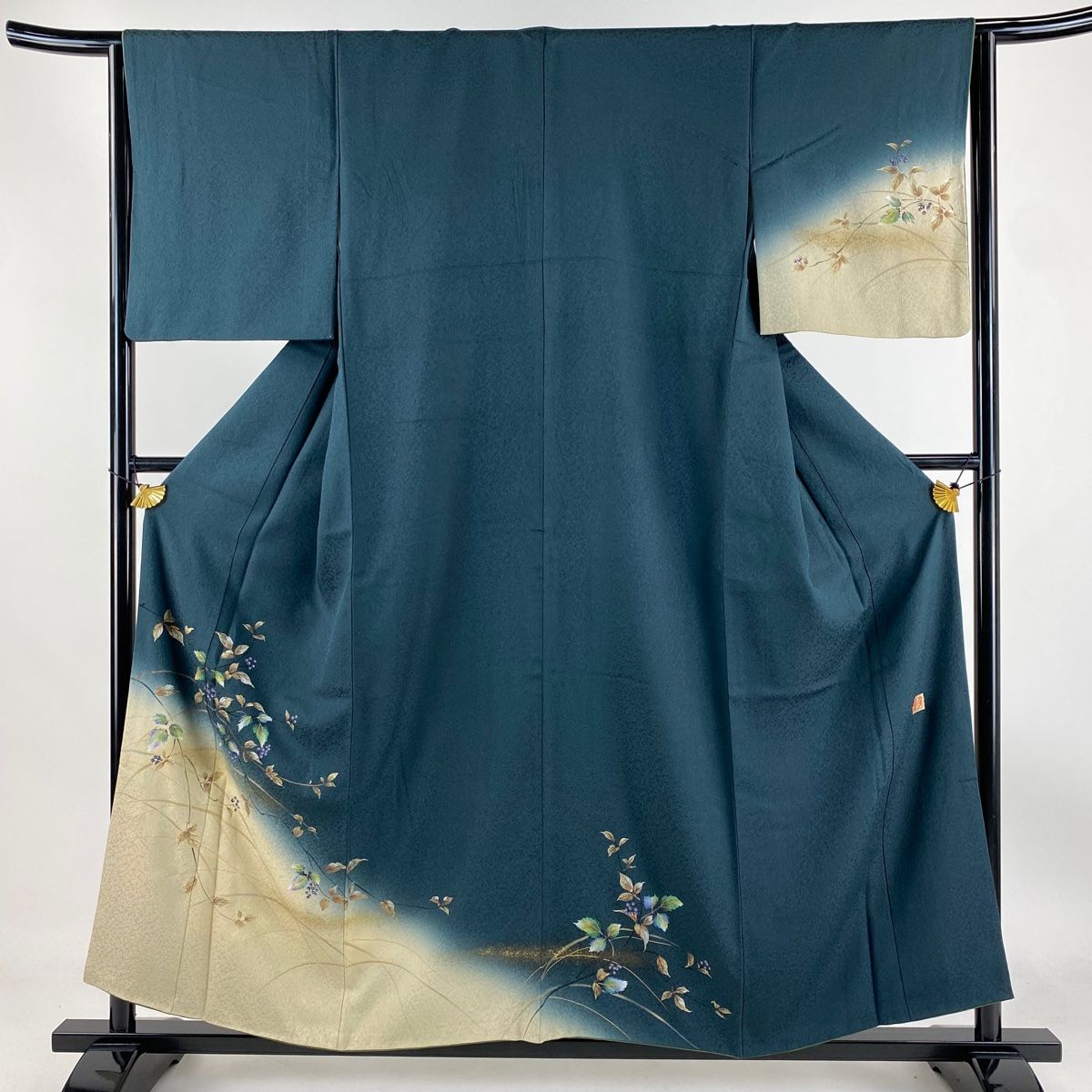 付下げ 身丈155.5cm 裄丈63.5cm S 袷 やまと 落款 葉と実 金銀彩