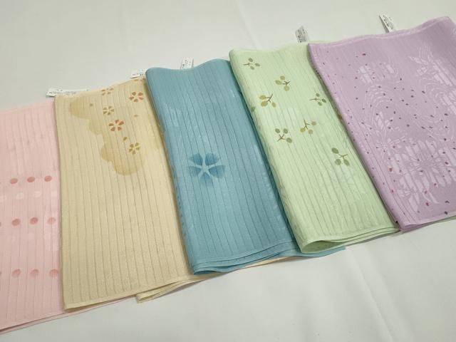 平和屋本店■夏物　和装小物　帯揚げ5枚　正絹　逸品　未使用　DZAA11149kh5 平和屋本店□夏物 和装小物 帯揚げ5枚 正絹 逸品 未使用 DZAA11149kh5