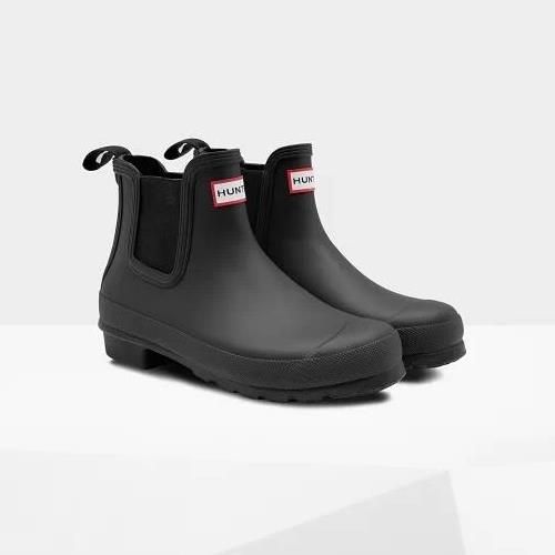 長靴 レディース ショートブーツ レインブーツ レディース WOMENS ORIGINAL CHELSEA BLACK HUN 14CD