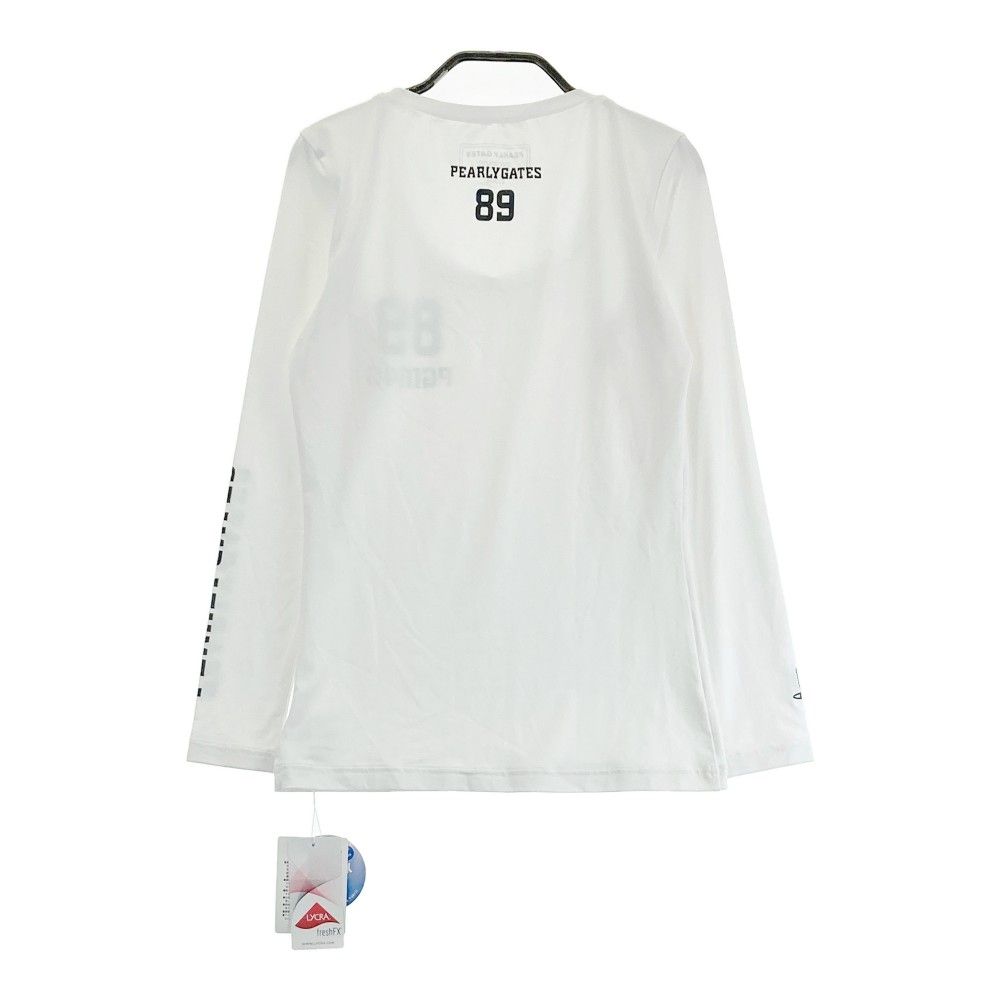 サイズ：0 PEARLY GATES パーリーゲイツ  長袖インナーTシャツ  ホワイト系 [240101430167] ゴルフウェア レディース ストスト PEARLY GATES パーリーゲイツ ハイネック 長袖 インナー Tシャツ