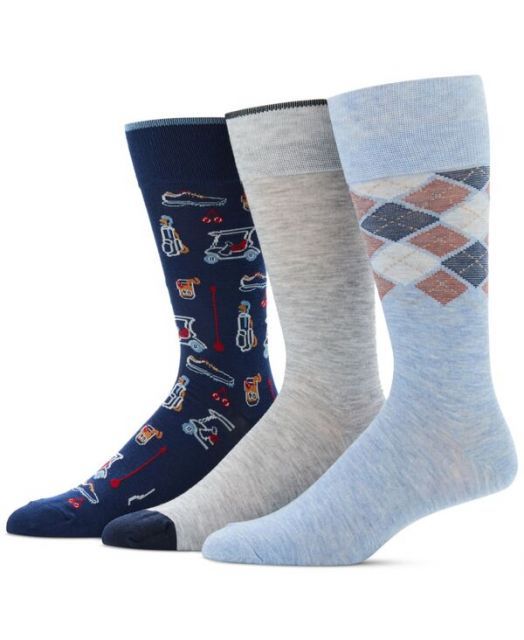 送料無料 ペリーエリス メンズ 靴下 アンダーウェア Men s 3pk. Mixed Patterned Socks 19TH HOLE