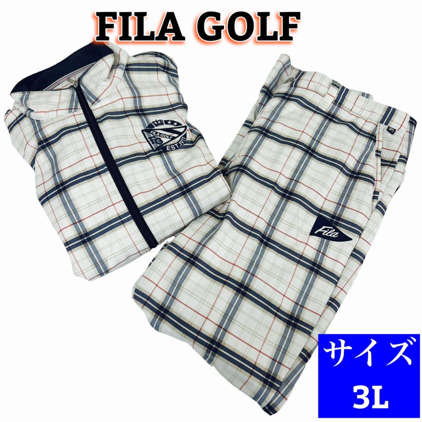 新品 フィラゴルフ FILA GOLF ゴルフウェア 3L メンズ セットアップ