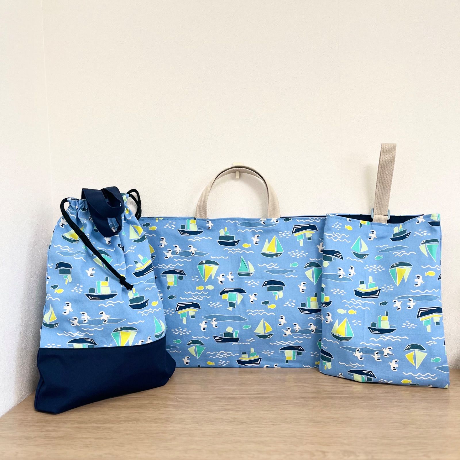 入学・入園セット6点、男の子レッスンバック上履き袋体操着袋、お弁当袋 入学・入園セット6点、男の子レッスンバック上履き袋体操着袋、お弁当