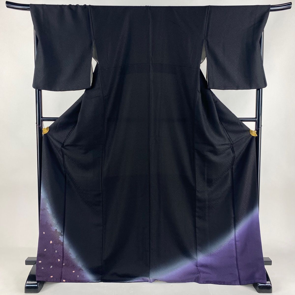 付下げ 正絹袷 黒地紋 付下げ 身丈170.5cm 裄丈70.5cm L
