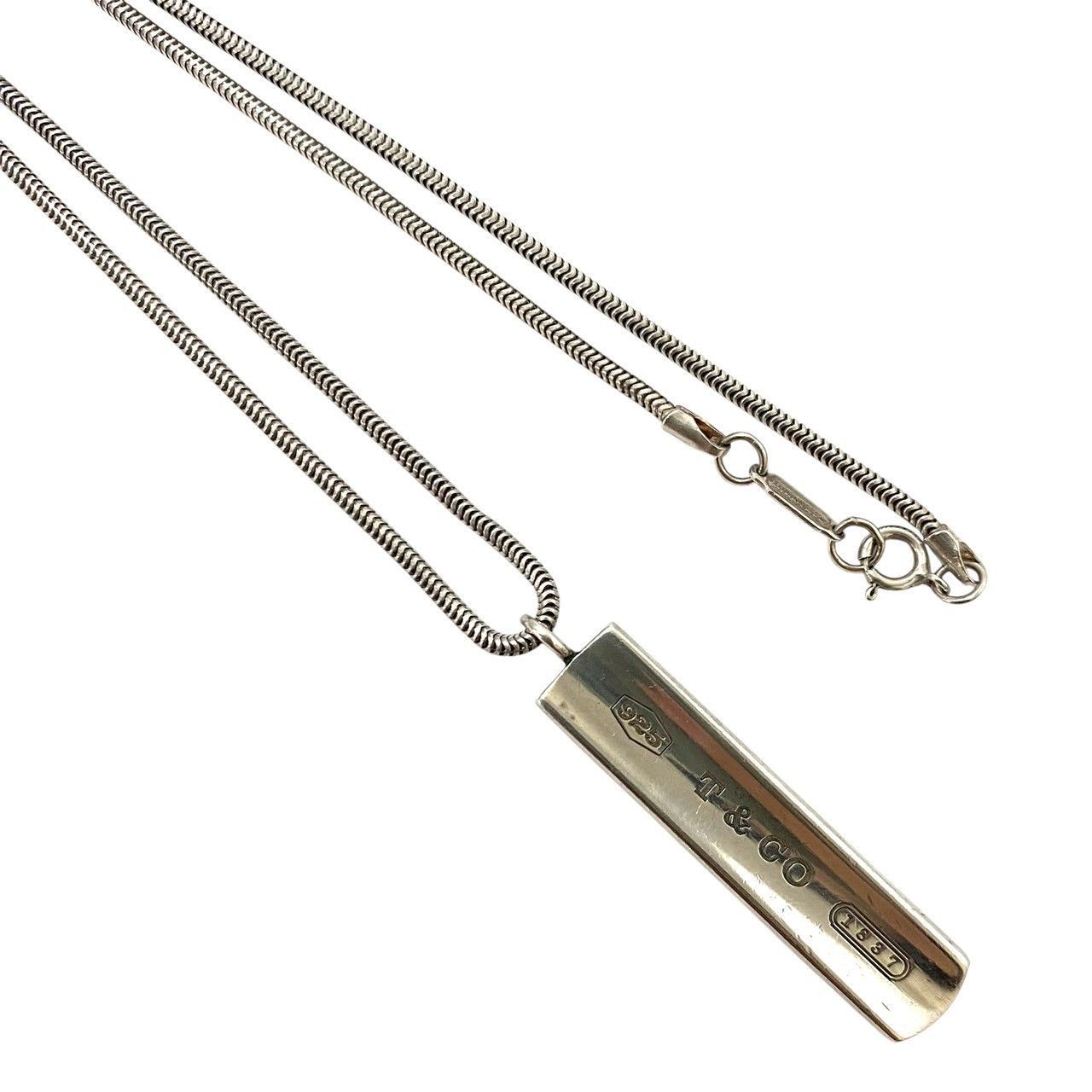 Y【TIFFANY&Co.】ナローバー 1837 スネークチェーン ネックレス