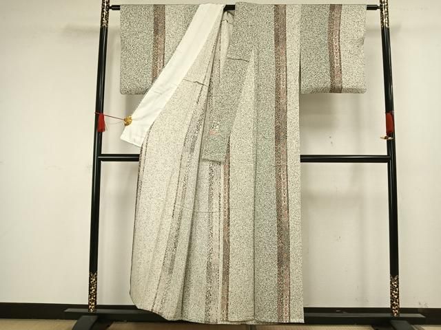 平和屋着物▽二代目更甚 江戸更紗 小紋 単衣 草花間道 正絹 逸品