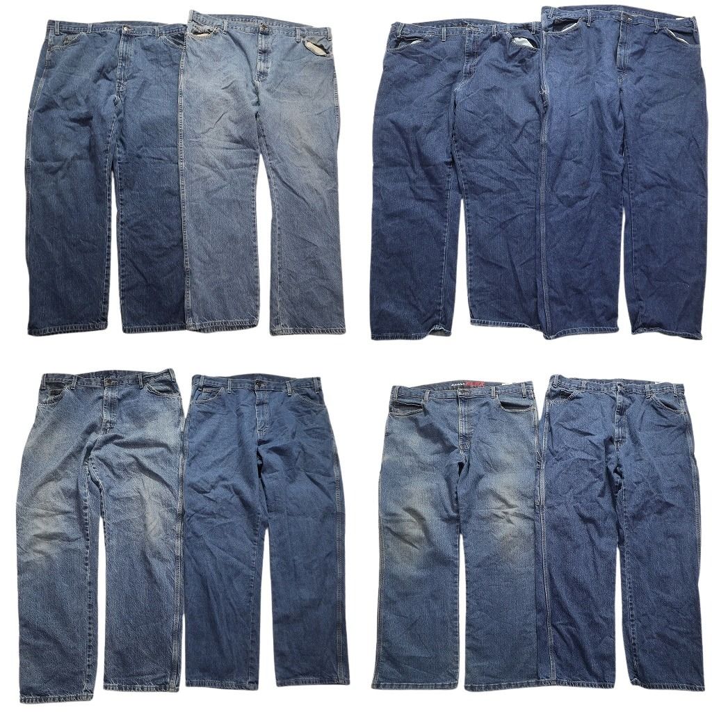 古着卸 ディッキーズ Dickies ペインターデニム パンツ 8枚セット メンズ 38 |40 |42 |44 |46 ライト 古着 NA6519