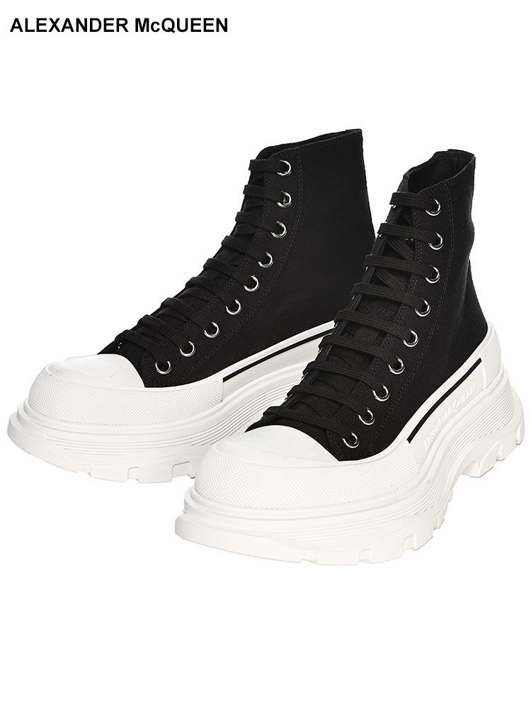ALEXANDER McQUEEN (アレキサンダーマックイーン) トレッド スリック レースアップ ハイカット スニーカー TREAD SLICK (ホワイト×ブラック)
